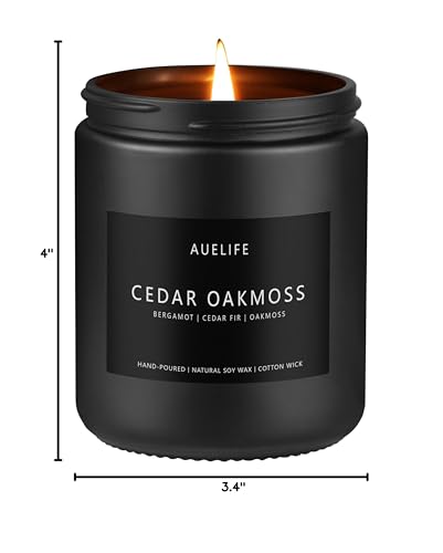 Scented Candles Set | Men Candle Set, Scented Candles for Home, Gifts for Men Aromatherapy Gift Set - 4 Pack Manly Gifts for Dad Fathers Day, Soy Candle of Leather/Smoke & Vanilla/Oak/Lavender