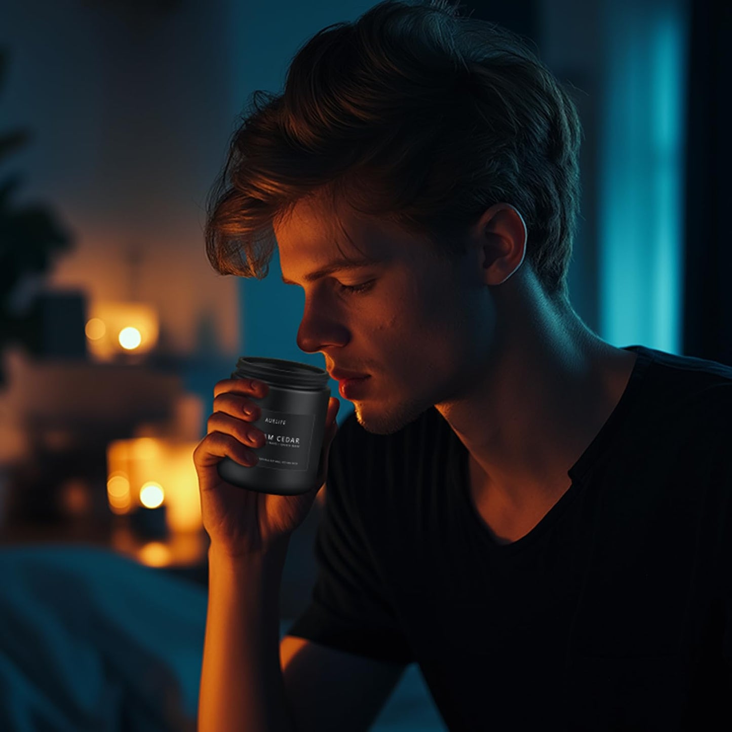 Scented Candles Set | Men Candle Set, Scented Candles for Home, Gifts for Men Aromatherapy Gift Set - 4 Pack Manly Gifts for Dad Fathers Day, Soy Candle of Leather/Smoke & Vanilla/Oak/Lavender