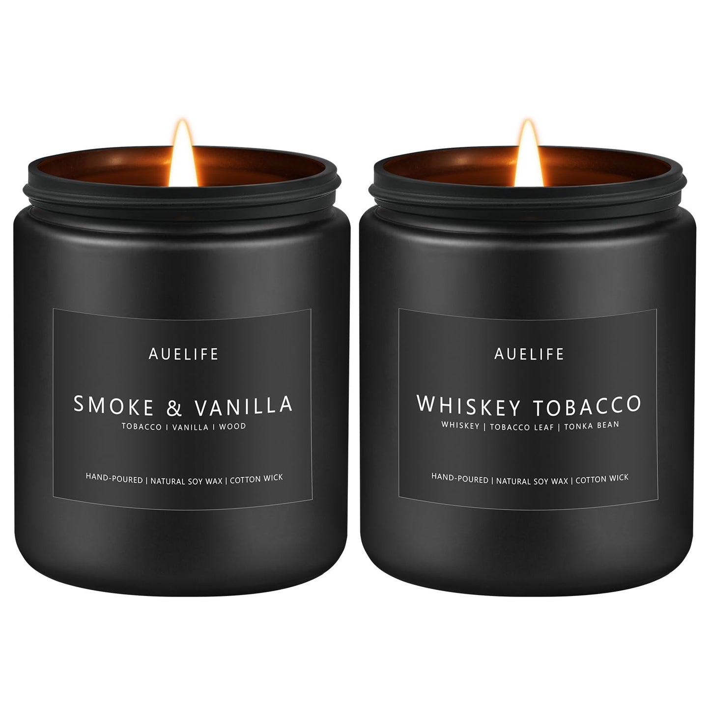 Scented Candles Set | Men Candle Set, Scented Candles for Home, Gifts for Men Aromatherapy Gift Set - 4 Pack Manly Gifts for Dad Fathers Day, Soy Candle of Leather/Smoke & Vanilla/Oak/Lavender