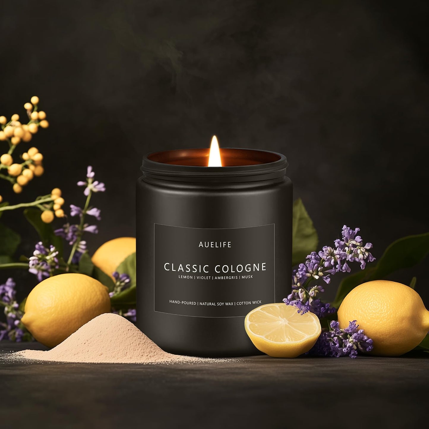 Scented Candles Set | Men Candle Set, Scented Candles for Home, Gifts for Men Aromatherapy Gift Set - 4 Pack Manly Gifts for Dad Fathers Day, Soy Candle of Leather/Smoke & Vanilla/Oak/Lavender