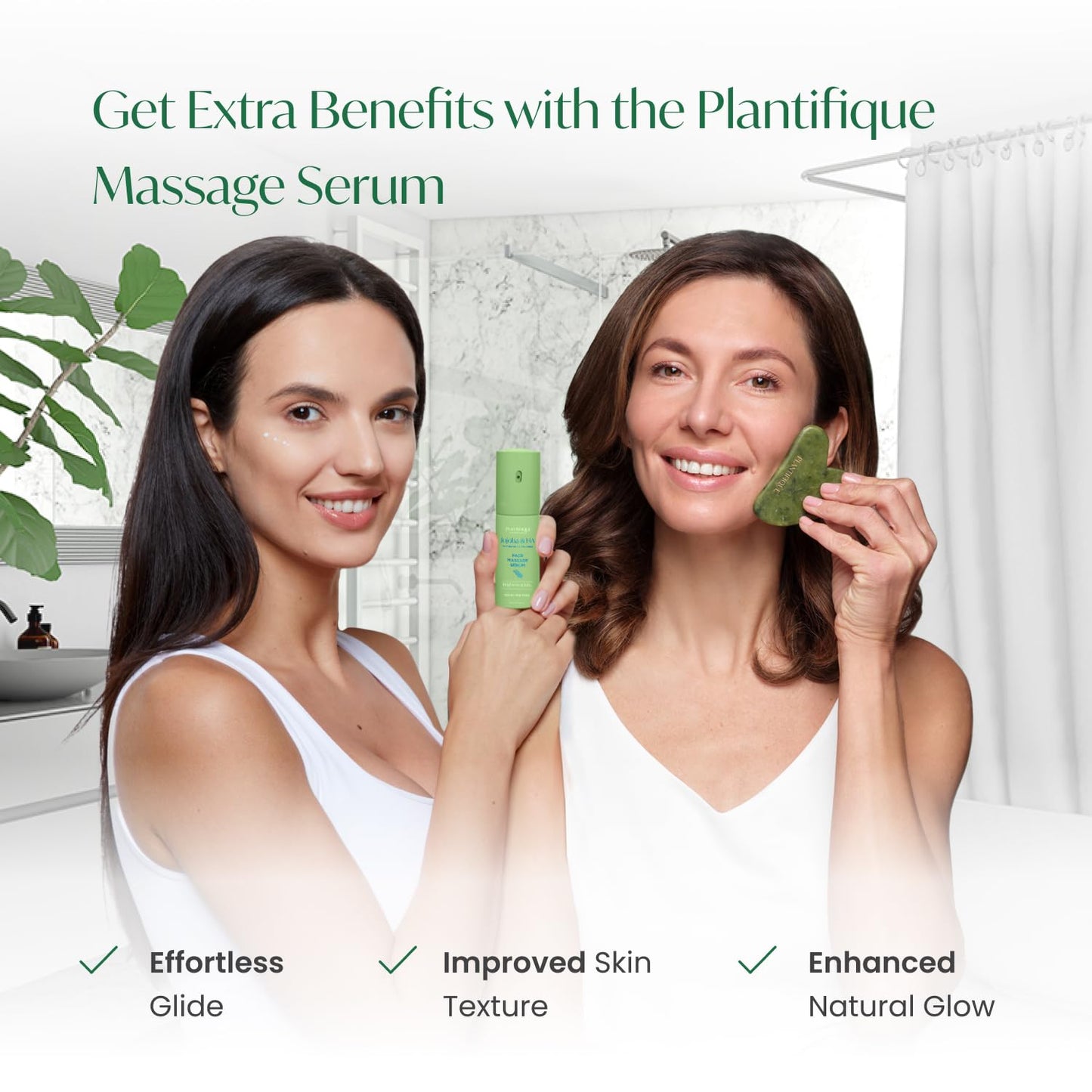 PLANTIFIQUE Gua Sha Facial Tools | Gifts | Massage Tool | Jawline Sculptor | Face Sculpting Tool for Your Skin Care Routine | Jade Guasha