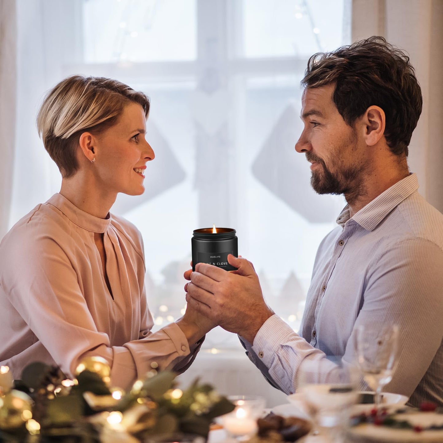 Scented Candles Set | Men Candle Set, Scented Candles for Home, Gifts for Men Aromatherapy Gift Set - 4 Pack Manly Gifts for Dad Fathers Day, Soy Candle of Leather/Smoke & Vanilla/Oak/Lavender