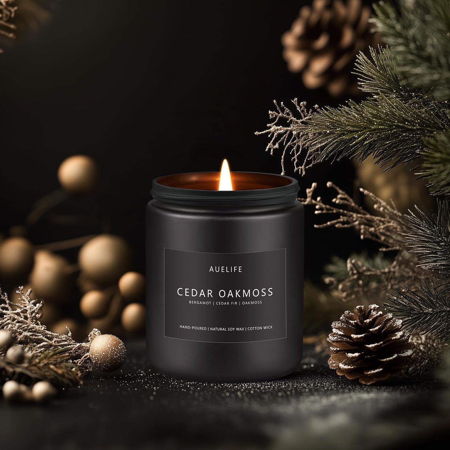 Scented Candles Set | Men Candle Set, Scented Candles for Home, Gifts for Men Aromatherapy Gift Set - 4 Pack Manly Gifts for Dad Fathers Day, Soy Candle of Leather/Smoke & Vanilla/Oak/Lavender