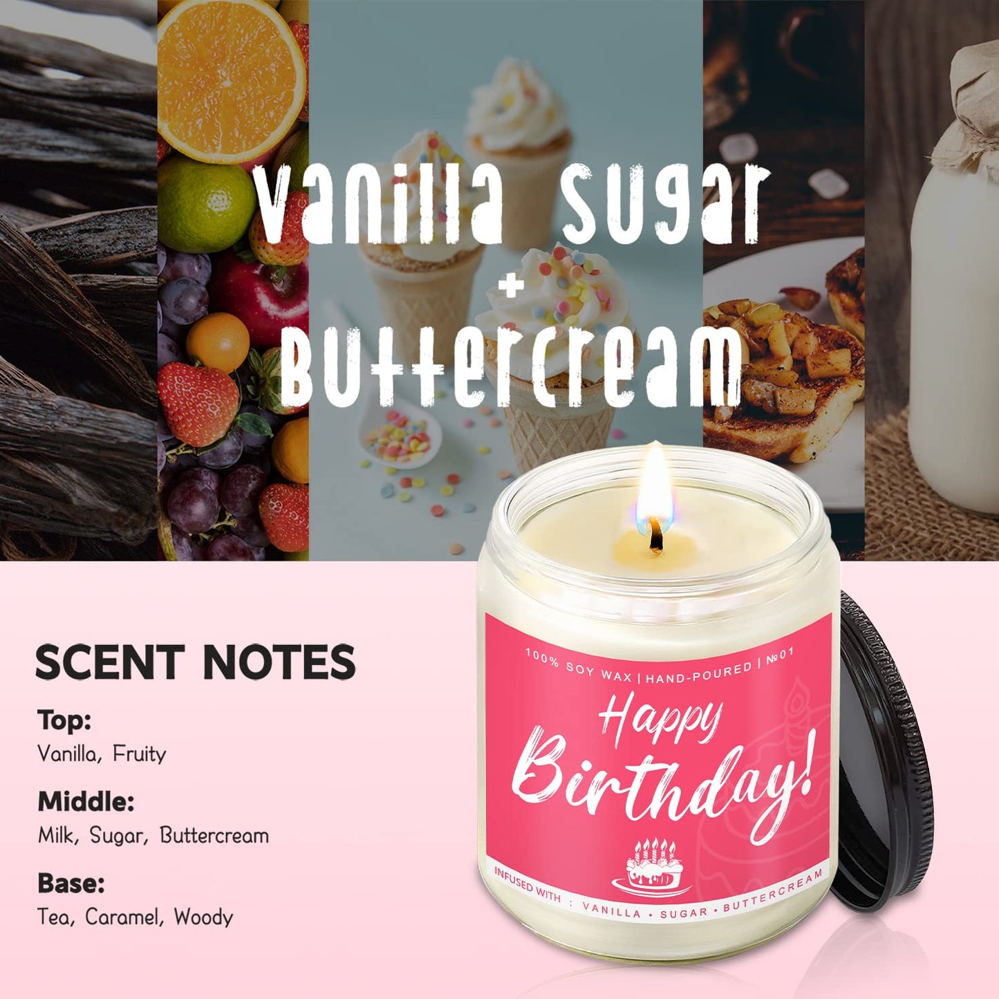 Scented Candles Set | Men Candle Set, Scented Candles for Home, Gifts for Men Aromatherapy Gift Set - 4 Pack Manly Gifts for Dad Fathers Day, Soy Candle of Leather/Smoke & Vanilla/Oak/Lavender