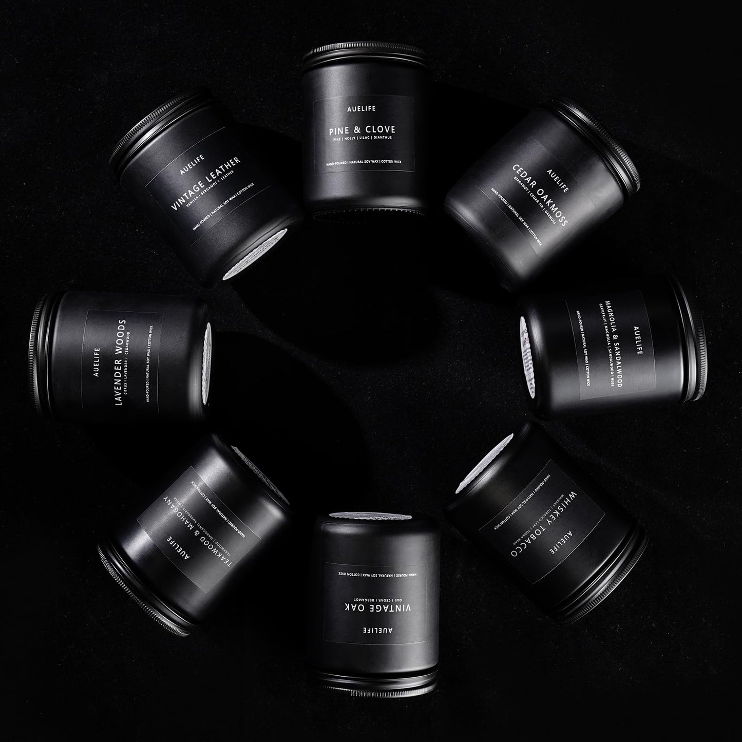 Scented Candles Set | Men Candle Set, Scented Candles for Home, Gifts for Men Aromatherapy Gift Set - 4 Pack Manly Gifts for Dad Fathers Day, Soy Candle of Leather/Smoke & Vanilla/Oak/Lavender