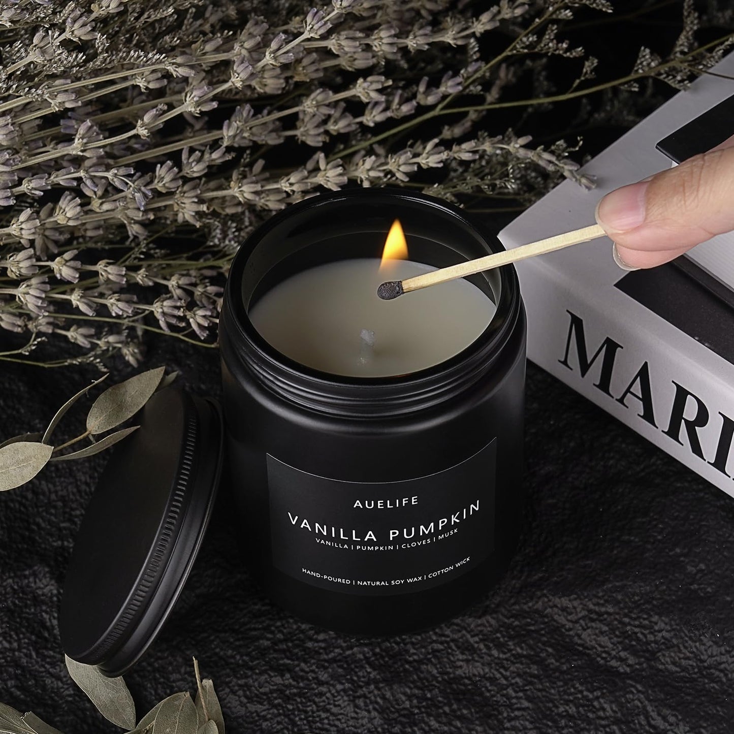 Scented Candles Set | Men Candle Set, Scented Candles for Home, Gifts for Men Aromatherapy Gift Set - 4 Pack Manly Gifts for Dad Fathers Day, Soy Candle of Leather/Smoke & Vanilla/Oak/Lavender