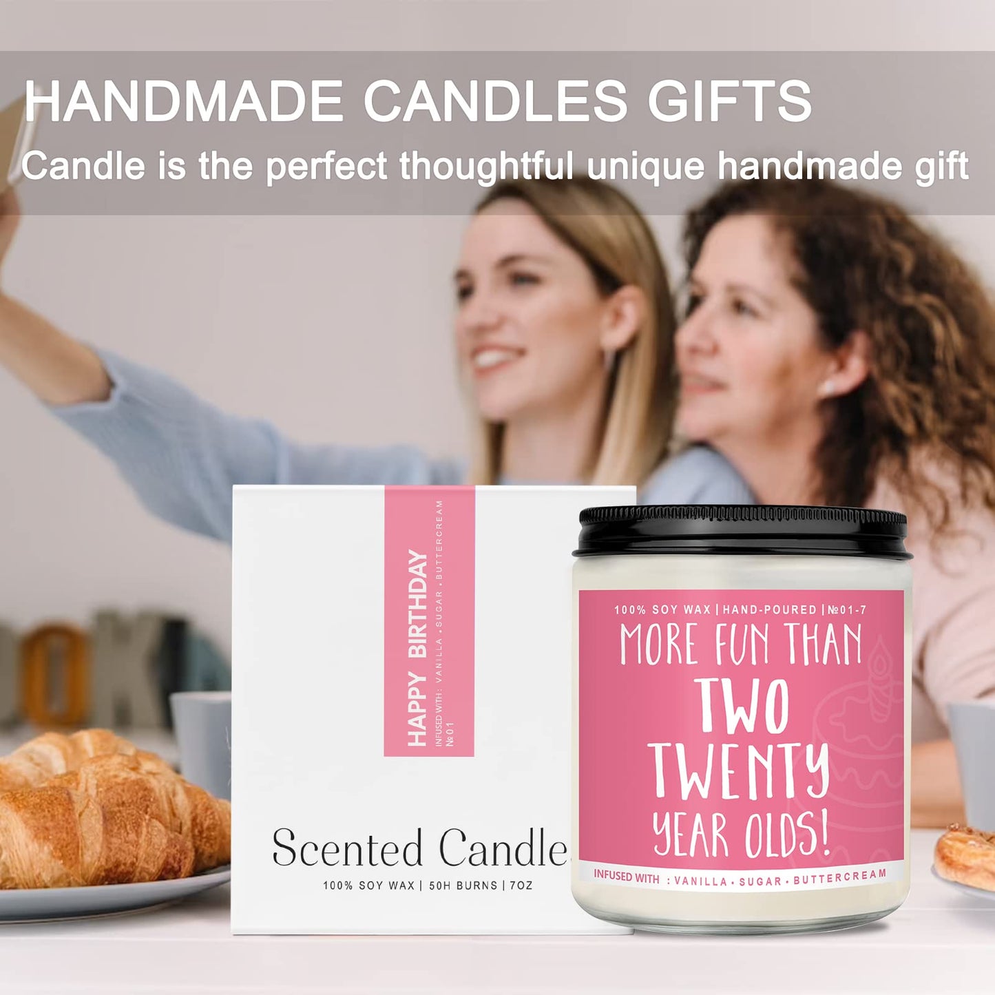 Scented Candles Set | Men Candle Set, Scented Candles for Home, Gifts for Men Aromatherapy Gift Set - 4 Pack Manly Gifts for Dad Fathers Day, Soy Candle of Leather/Smoke & Vanilla/Oak/Lavender