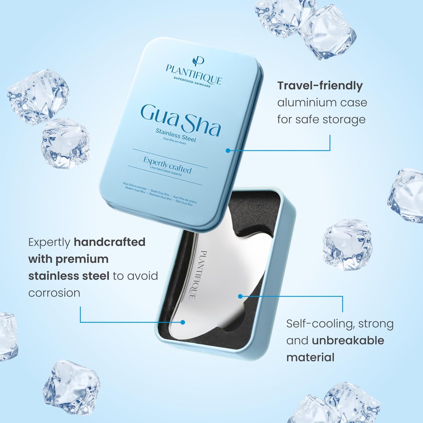 PLANTIFIQUE Gua Sha Facial Tools | Gifts | Massage Tool | Jawline Sculptor | Face Sculpting Tool for Your Skin Care Routine | Jade Guasha