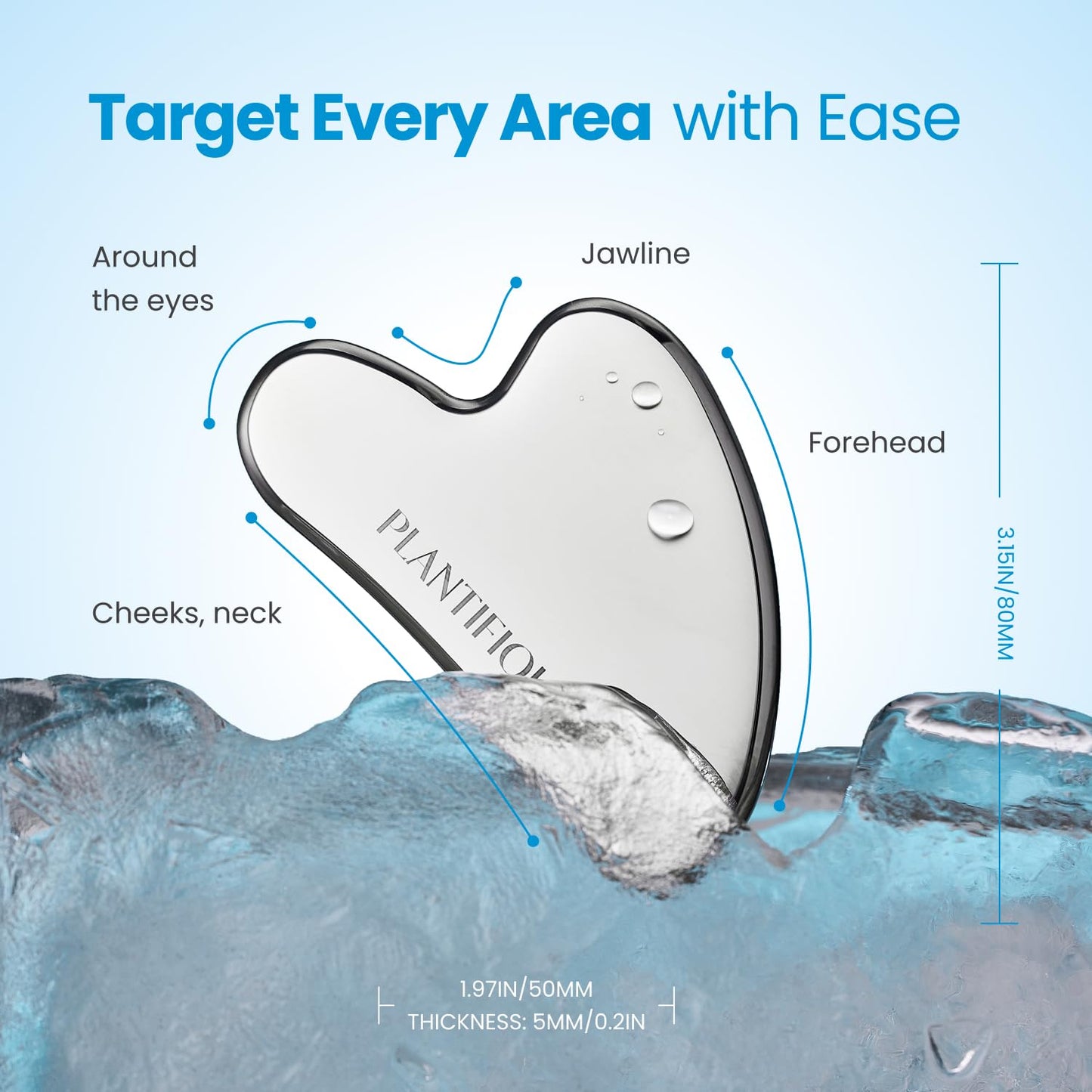 PLANTIFIQUE Gua Sha Facial Tools | Gifts | Massage Tool | Jawline Sculptor | Face Sculpting Tool for Your Skin Care Routine | Jade Guasha