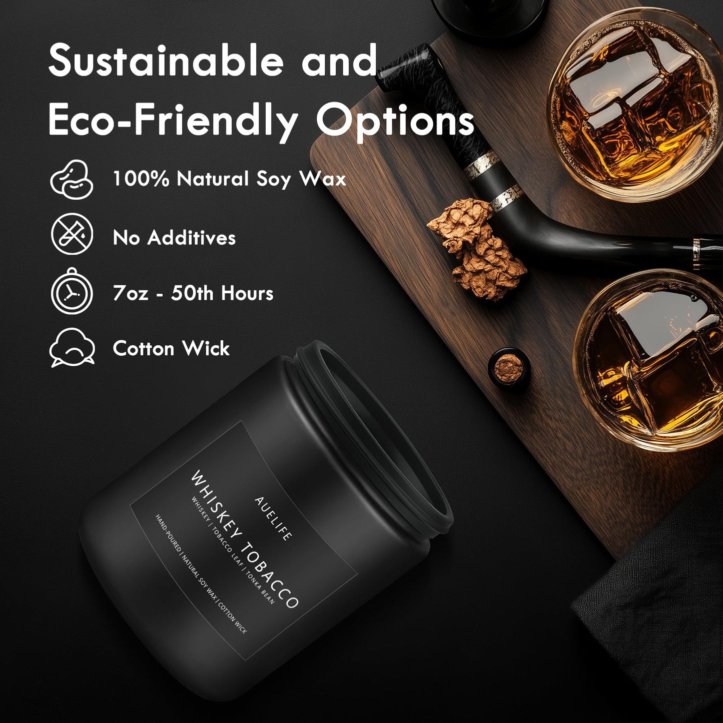 Scented Candles Set | Men Candle Set, Scented Candles for Home, Gifts for Men Aromatherapy Gift Set - 4 Pack Manly Gifts for Dad Fathers Day, Soy Candle of Leather/Smoke & Vanilla/Oak/Lavender