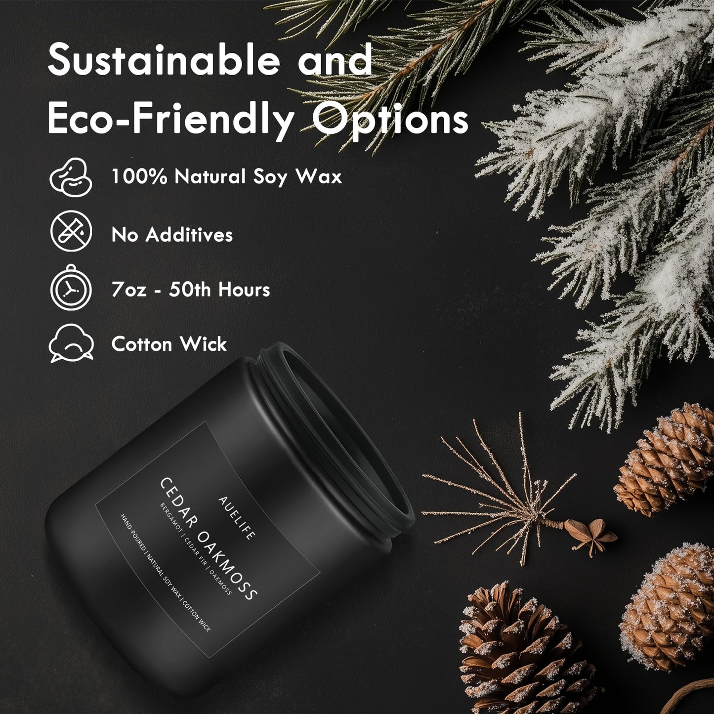 Scented Candles Set | Men Candle Set, Scented Candles for Home, Gifts for Men Aromatherapy Gift Set - 4 Pack Manly Gifts for Dad Fathers Day, Soy Candle of Leather/Smoke & Vanilla/Oak/Lavender