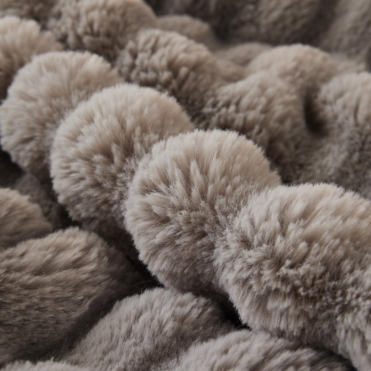 COOVA Faux Fur Throw Blanket for Couch, Cozy Soft and Fuzzy Plush Rabbit Fur Bubble Blanket for Sofa Bedroom Living Room, 50x60 Inches Tie Dye Brown