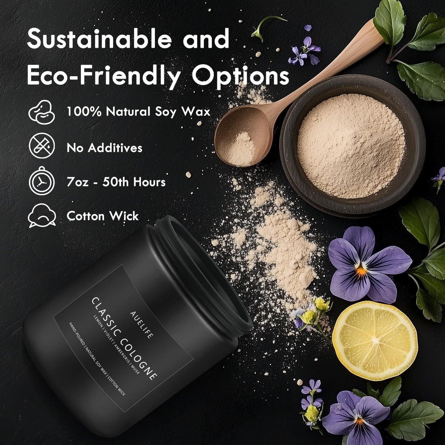 Scented Candles Set | Men Candle Set, Scented Candles for Home, Gifts for Men Aromatherapy Gift Set - 4 Pack Manly Gifts for Dad Fathers Day, Soy Candle of Leather/Smoke & Vanilla/Oak/Lavender