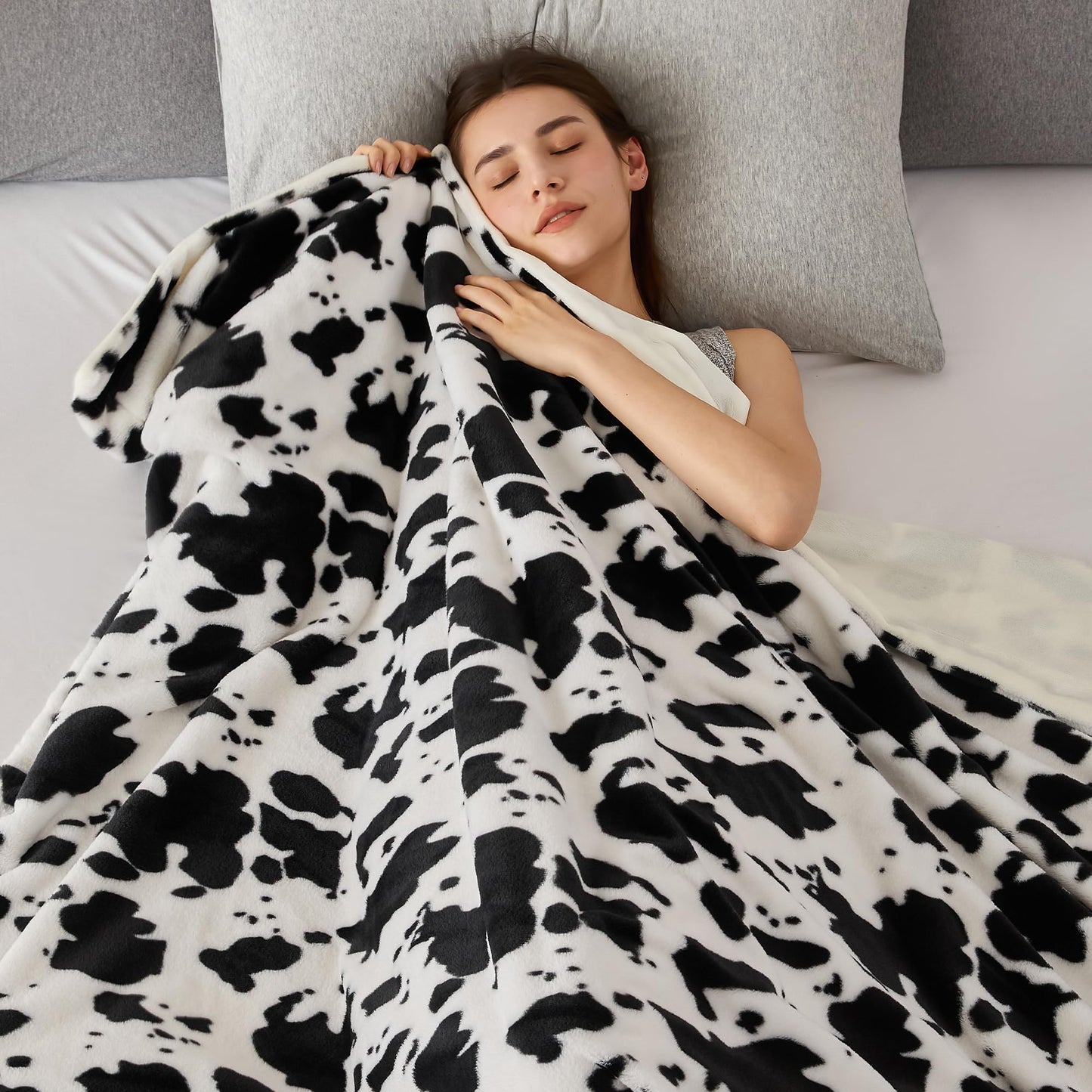 COOVA Faux Fur Throw Blanket for Couch, Cozy Soft and Fuzzy Plush Rabbit Fur Bubble Blanket for Sofa Bedroom Living Room, 50x60 Inches Tie Dye Brown