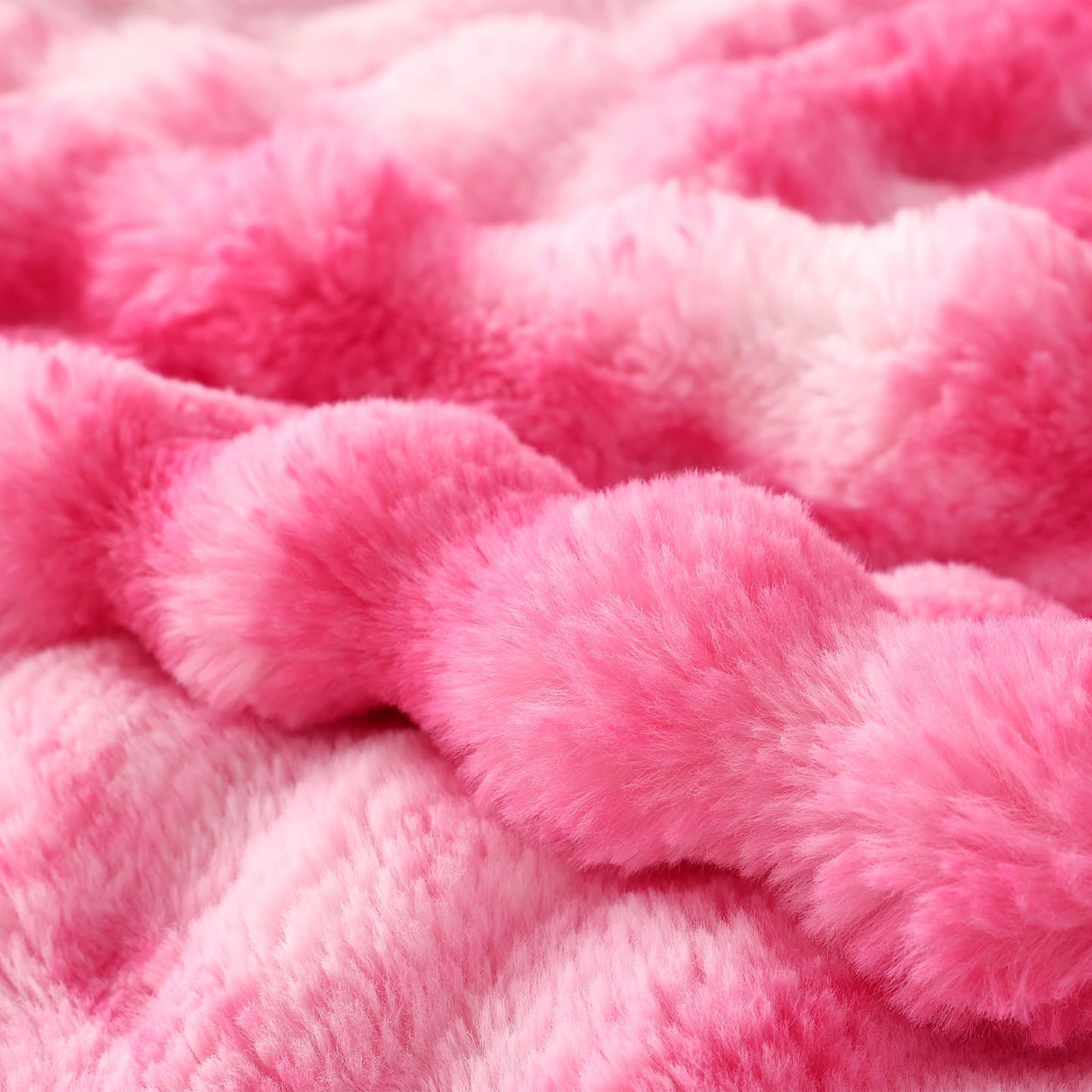 COOVA Faux Fur Throw Blanket for Couch, Cozy Soft and Fuzzy Plush Rabbit Fur Bubble Blanket for Sofa Bedroom Living Room, 50x60 Inches Tie Dye Brown