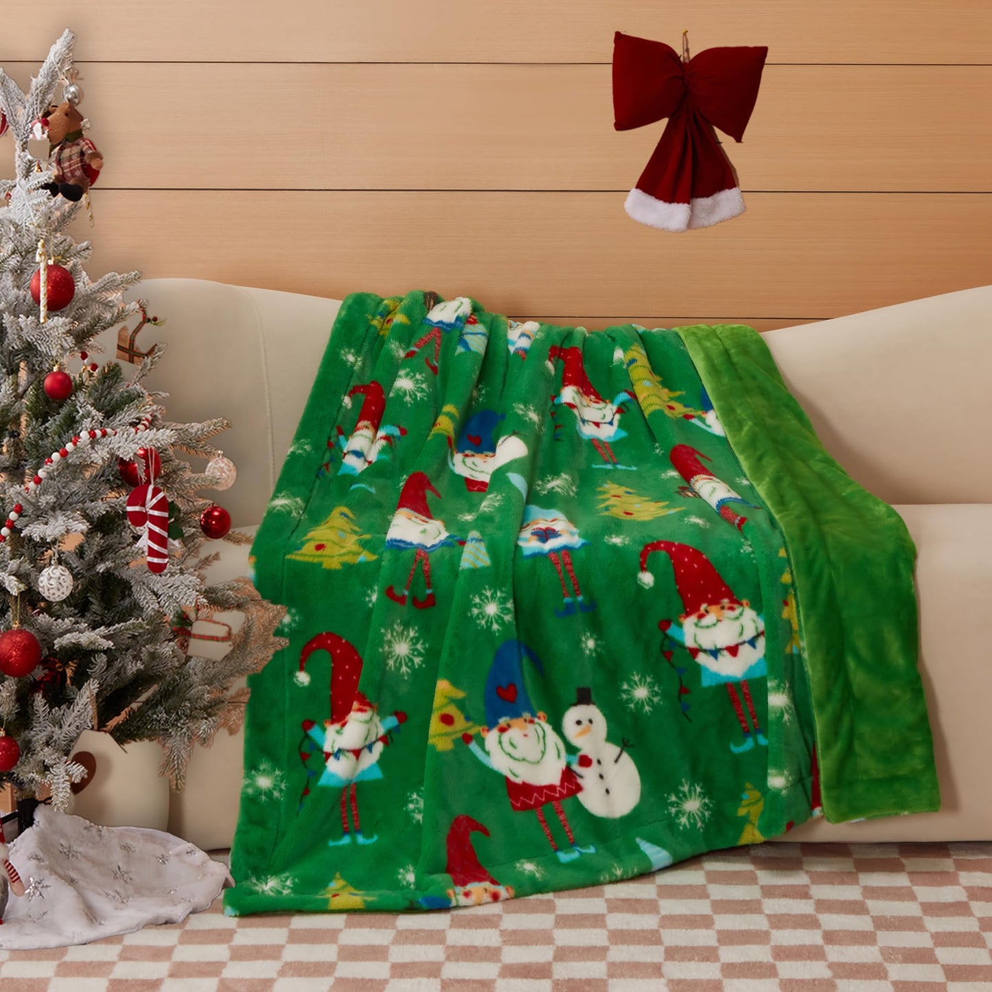 COOVA Faux Fur Throw Blanket for Couch, Cozy Soft and Fuzzy Plush Rabbit Fur Bubble Blanket for Sofa Bedroom Living Room, 50x60 Inches Tie Dye Brown