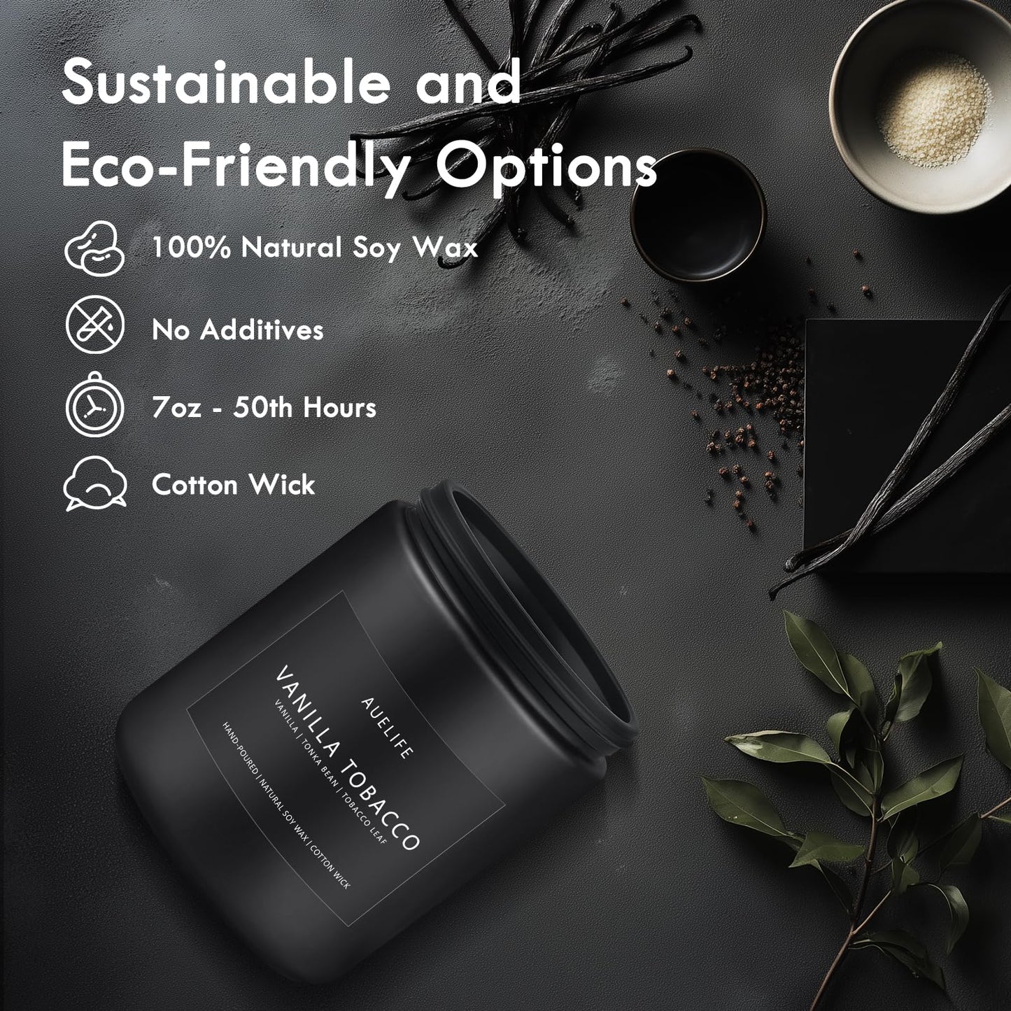 Scented Candles Set | Men Candle Set, Scented Candles for Home, Gifts for Men Aromatherapy Gift Set - 4 Pack Manly Gifts for Dad Fathers Day, Soy Candle of Leather/Smoke & Vanilla/Oak/Lavender