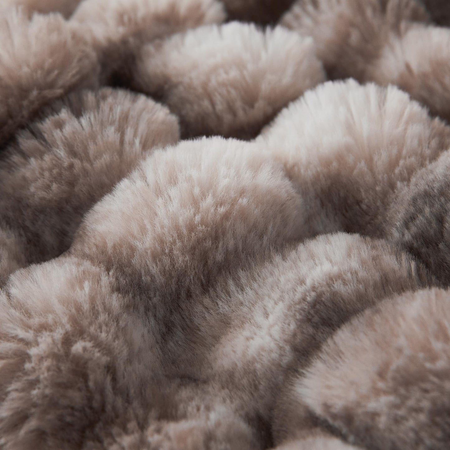 COOVA Faux Fur Throw Blanket for Couch, Cozy Soft and Fuzzy Plush Rabbit Fur Bubble Blanket for Sofa Bedroom Living Room, 50x60 Inches Tie Dye Brown