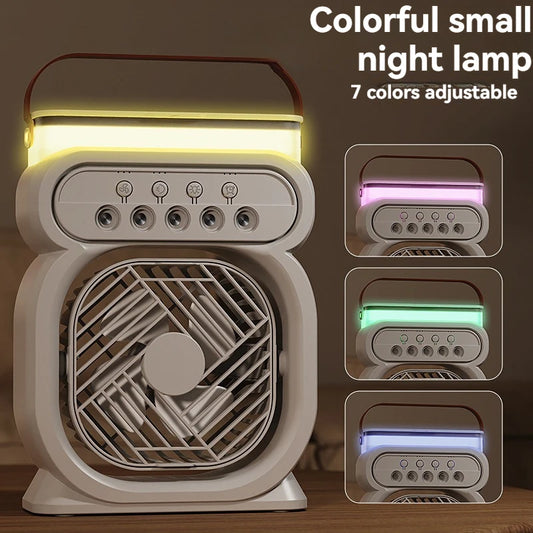 Hot 3 In 1 Fan AIr Conditioner Household Small Air Cooler LED Night Light Portable Humidifier Air Adjustment Fan Office Home Fan