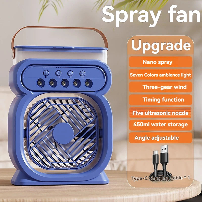 Hot 3 In 1 Fan AIr Conditioner Household Small Air Cooler LED Night Light Portable Humidifier Air Adjustment Fan Office Home Fan