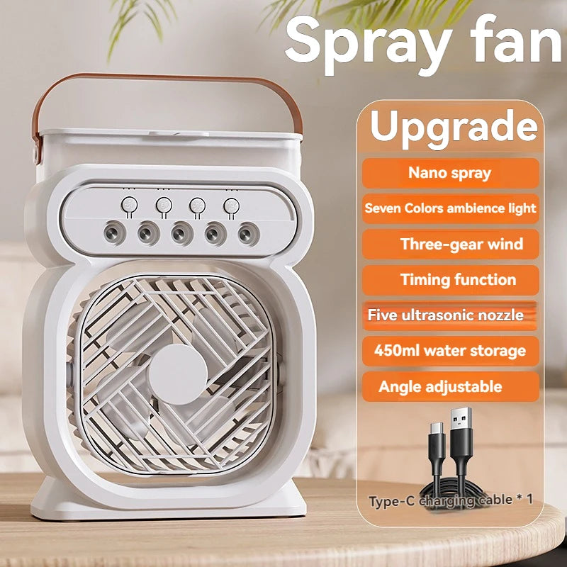 Hot 3 In 1 Fan AIr Conditioner Household Small Air Cooler LED Night Light Portable Humidifier Air Adjustment Fan Office Home Fan