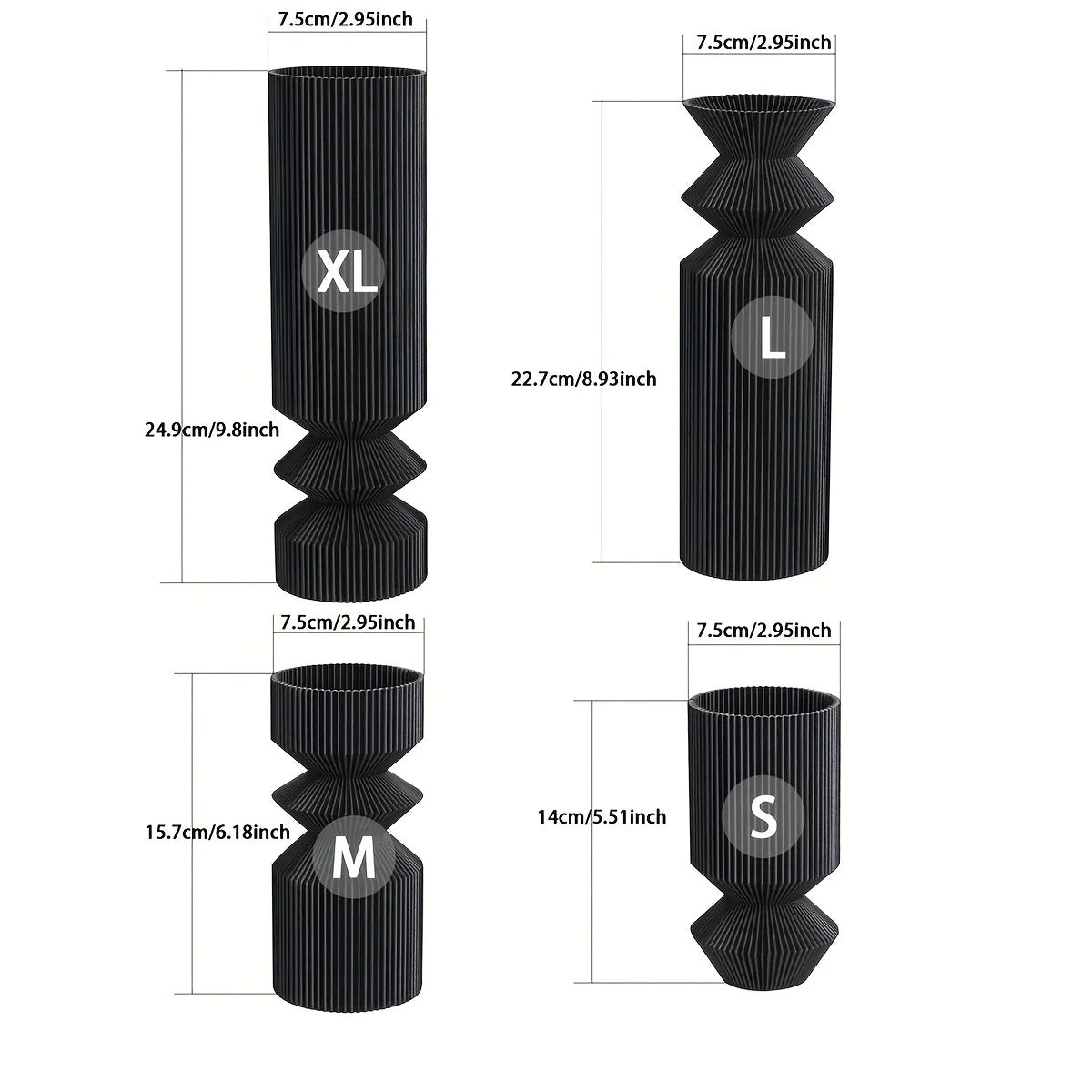 1 Nordic black plastic vase for home decoration - simple and elegant design for living room and dining room decoration