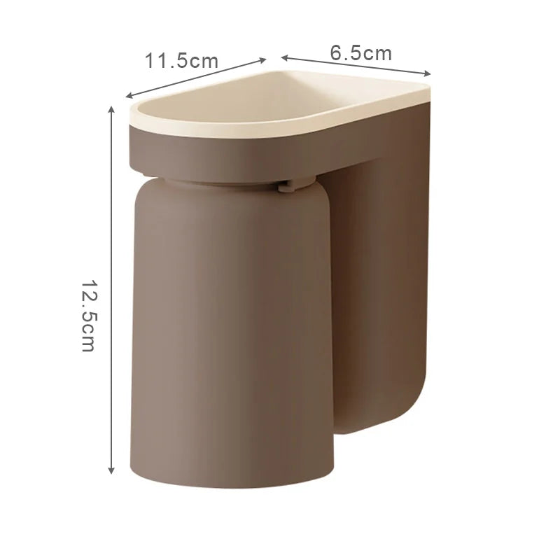 Wall Mounted Toothbrush Holder 2 In 1 Toothbrush Storage Rack Creative Inverted Toothbrush Cup Drain Rack Bathroom Accessories