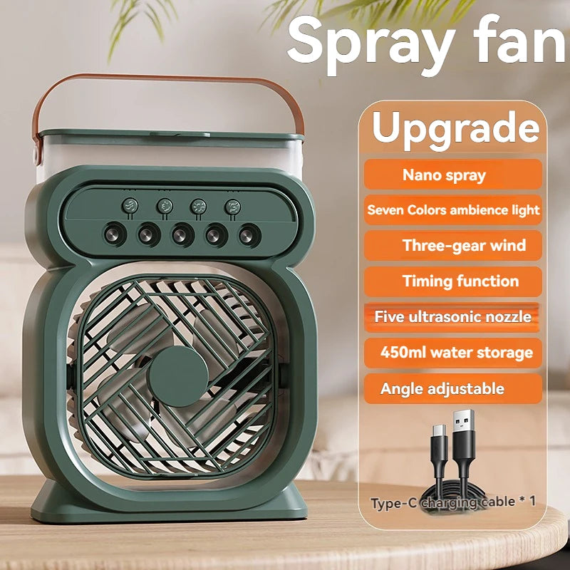 Hot 3 In 1 Fan AIr Conditioner Household Small Air Cooler LED Night Light Portable Humidifier Air Adjustment Fan Office Home Fan